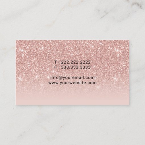 Mobile Notary Public Rose Gold Glitter Signature Business Card | Zazzle