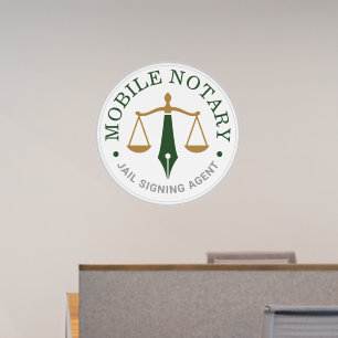 Mobile Notary Public Signing Agent Legal green Wall Decal