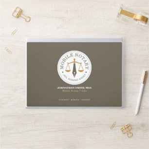 Mobile Notary Public Signing Agent Legal khaki HP Laptop Skin