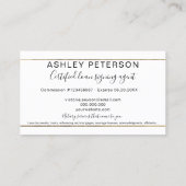 Mobile Notary public typography gold stripe Business Card (Back)