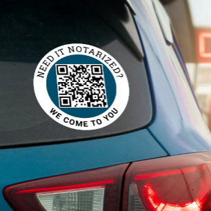 Mobile Notary QR Code Business Car Vinyl Decal