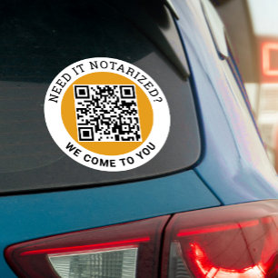 Mobile Notary QR Code Business Car Vinyl Decal