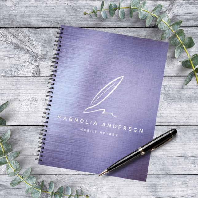 Mobile Notary Quill Purple Brushed Metal Notebook (Creator Uploaded)
