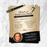 Mobile Notary Service Black & Gold Photo Flyer<br><div class="desc">Mobile Notary Service Black & Gold Photo Flyers.</div>