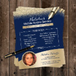 Mobile Notary Service Navy Blue & Gold Photo Flyer<br><div class="desc">Mobile Notary Service Navy Blue & Gold Glitter Photo Flyers.</div>