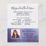 Mobile Notary Service Purple Foil Photo Flyer<br><div class="desc">Advertise your mobile notary services with this elegant flyer.</div>