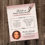 Mobile Notary Service Rose Gold Glitter Photo Flyer<br><div class="desc">Mobile Notary Service Rose Gold Glitter Photo Flyers.</div>
