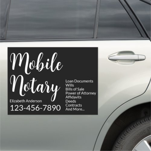 Mobile Notary Services Name Phone Number Template Car Magnet