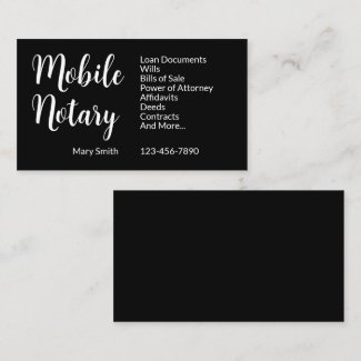 Mobile Notary Services Phone Number Black & White