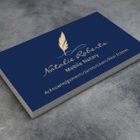 Mobile Notary Signing Agent Custom Quill Logo Navy