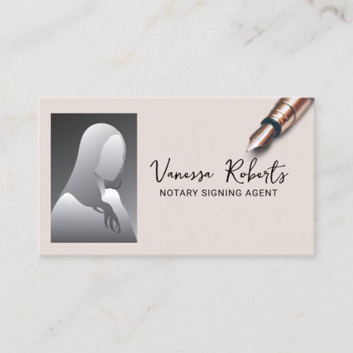 Mobile Notary Signing Agent Elegant Photo Business Card