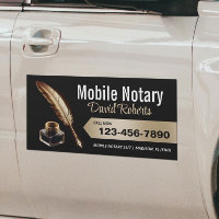 Mobile Notary Signing Agent Gold Feather Pen