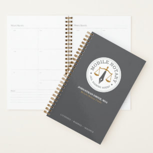 Mobile Notary Signing Agent Legal Public Gray Planner