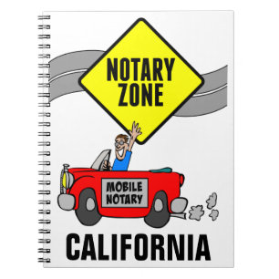 Mobile Notary Zone Red Sports Car California Notebook