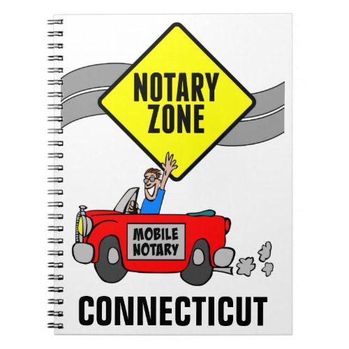 Mobile Notary Zone Red Sports Car Connecticut Notebook