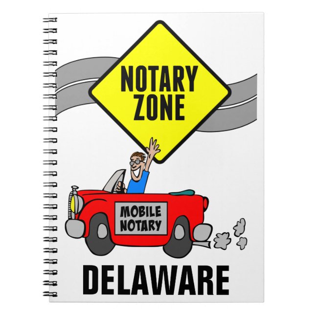 Mobile Notary Zone Red Sports Car Delaware Notebook (Front)