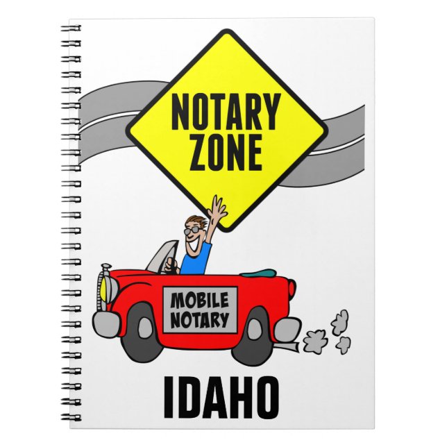 Mobile Notary Zone Red Sports Car Idaho Notebook (Front)