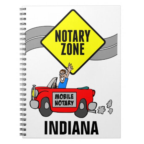 Mobile Notary Zone Red Sports Car Indiana Notebook