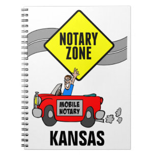 Mobile Notary Zone Red Sports Car Kansas Notebook