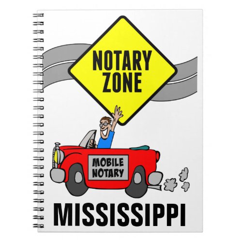 Mobile Notary Zone Red Sports Car Mississippi Notebook