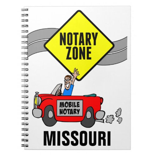 Mobile Notary Zone Red Sports Car Missouri Notebook