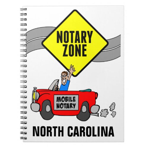 Mobile Notary Zone Red Sports Car North Carolina Notebook