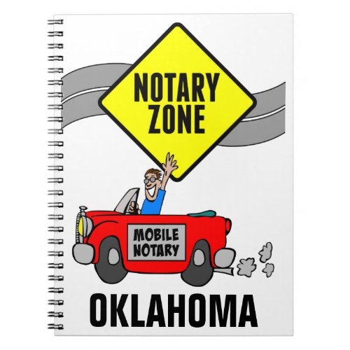 Mobile Notary Zone Red Sports Car Oklahoma Notebook