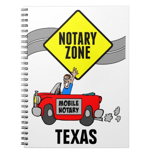 Mobile Notary Zone Red Sports Car Texas Notebook