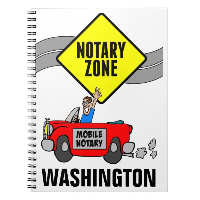 Mobile Notary Zone Red Sports Car Washington Notebook (Front)