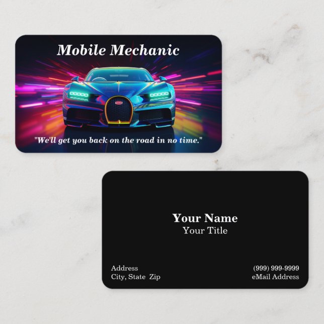 Mobile / Onsite Car Repair Business Card (Front/Back)