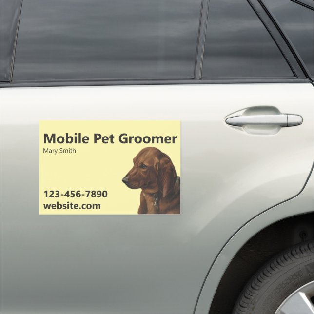 Mobile Pet Groomer Name Phone Number Website Car Magnet (In Situ)