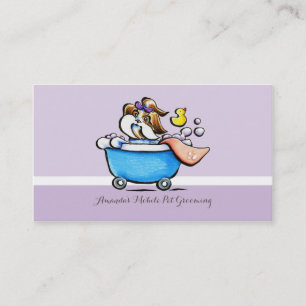 Mobile Pet Groomer Shih Tzu Purple Appointment Card