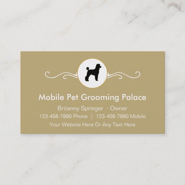 Mobile Pet Grooming Business Cards (Front)