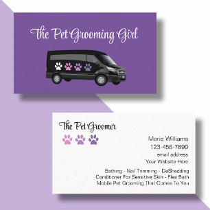 Mobile Pet Grooming Trendy Business Cards