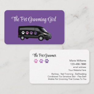 Mobile Pet Grooming Trendy Business Cards