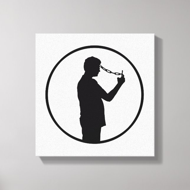 Mobile Phone Addiction Concept Drawing Canvas Print (Front)