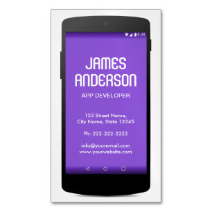 Mobile Phone App Developer Software Engineer Coder Business Card Magnet
