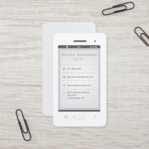 Mobile phone business card