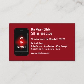 Mobile Phone Repair Business Card by Luckyturtle at Zazzle