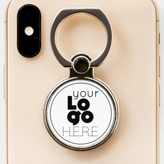 Mobile Phone Ring Holder Grip + Your Business Logo (Close Up)