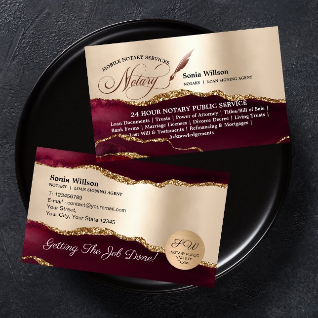 Mobile Public Notary Loan Signing  Business Card (Creator Uploaded)