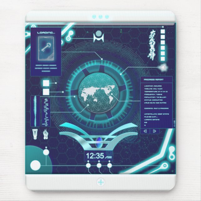 Mobile Quantum Computer Flexible Screen Mouse Pad (Front)