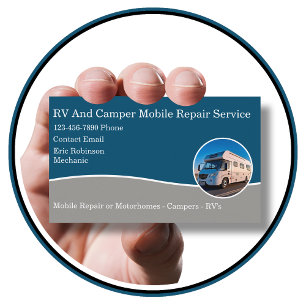 Mobile RV Camper Repair Service Business Cards New