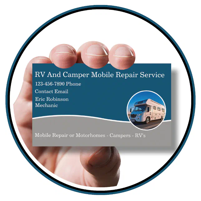 Sticker With Mobile Rv Repair Mobile RV Camper Repair Service Business Cards New | Zazzle