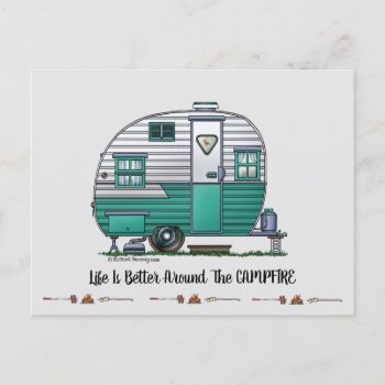 Mobile Scout Camper Postcard by art1st at Zazzle