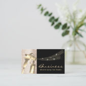Mobile Spray Tan Black & Gold Airbrush Tanning Business Card (Standing Front)