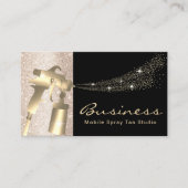 Mobile Spray Tan Black & Gold Airbrush Tanning Business Card (Front)