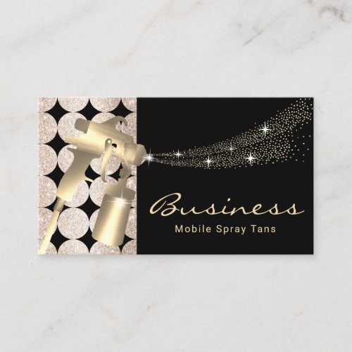 Mobile Spray Tan Geometric Gold Airbrush Tanning Business Card