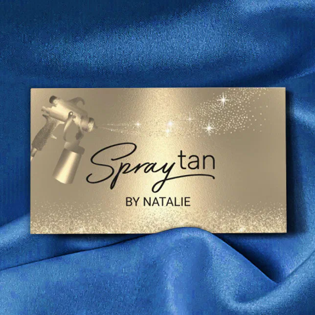 mobile-spray-tan-luxury-gold-airbrush-tanning-business-card-zazzle