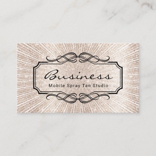 Mobile Spray Tan Studio Ivory Gold Glitter Tanning Business Card